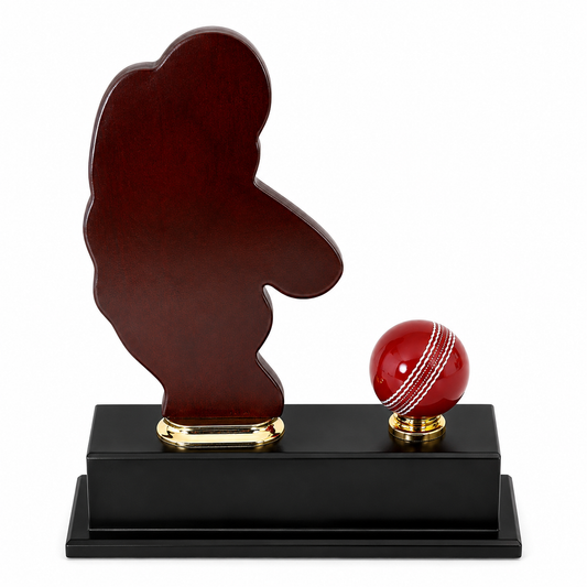 Batsman Cricket Trophy with Ball (12"x8.75")