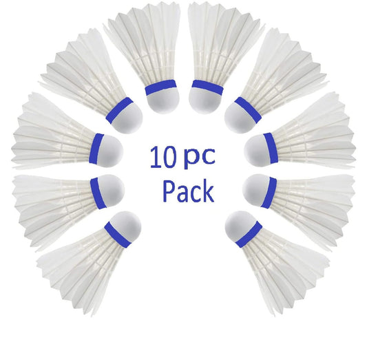 Feather shuttlecock pack of 10 white