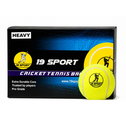 19 Sport Heavy Yellow Cricket Tennis Ball (125-135 gm)